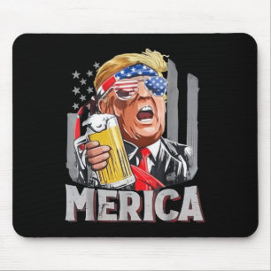 Trump Merica Make 4th Of July Great Again Men Drin Mouse Pad
