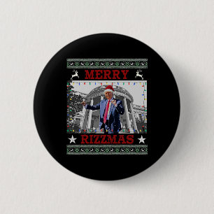 Trump Merrry Rizzmas Funny Humourous Trump Dance C 6 Cm Round Badge