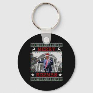 Trump Merrry Rizzmas Funny Humourous Trump Dance C Key Ring