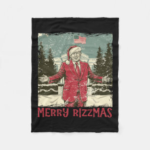 Trump Merry Rizzmas Funny Humourous Trump Dance Ch Fleece Blanket