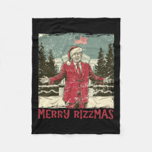 Trump Merry Rizzmas Funny Humourous Trump Dance Ch Fleece Blanket