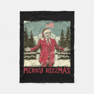 Trump Merry Rizzmas Funny Humourous Trump Dance Ch Fleece Blanket