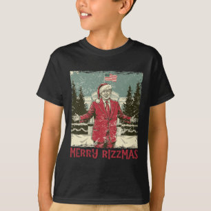 Trump Merry Rizzmas Funny Humourous Trump Dance Ch T-Shirt