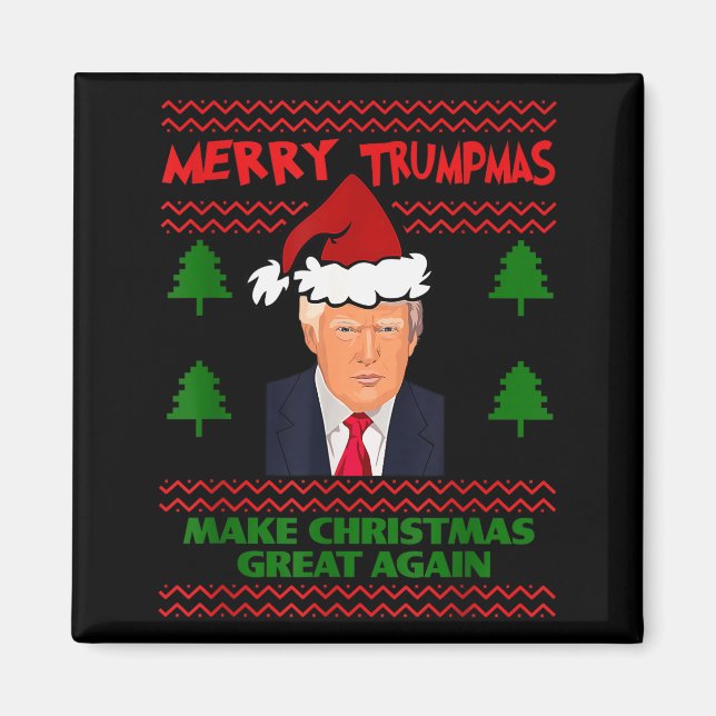 Trump Merry Trumpmas Santa Trump Make Christmas Gr Magnet (Front)