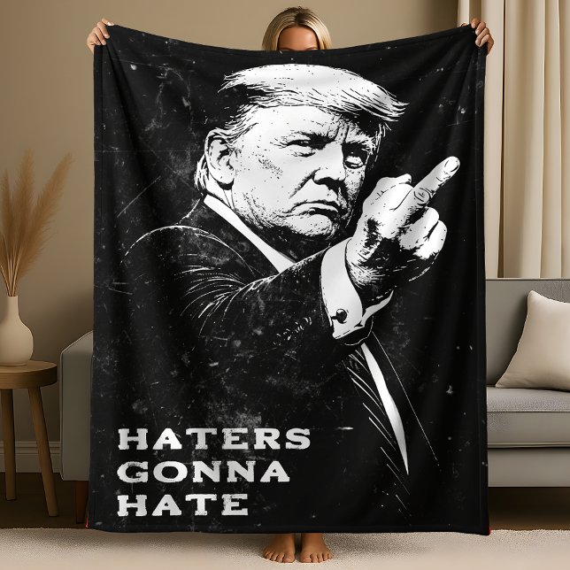 Trump Middle Finger 2026 Meme Funny Fleece Blanket (Creator Uploaded)