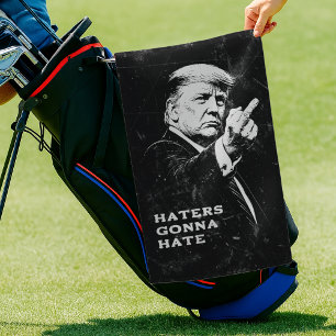 Trump Middle Finger 2026 Meme Funny Golf Towel
