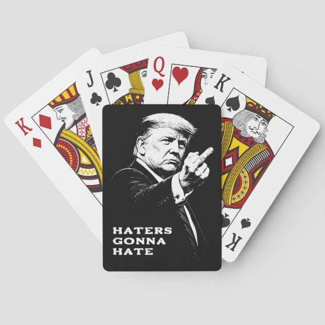 Trump Middle Finger 2026 Meme Funny Playing Cards (Back)