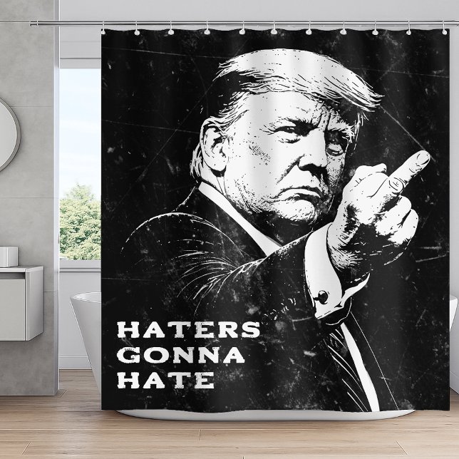 Trump Middle Finger 2026 Meme Funny Shower Curtain (Creator Uploaded)