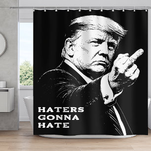 Trump Middle Finger 2026 Meme Funny Shower Curtain
