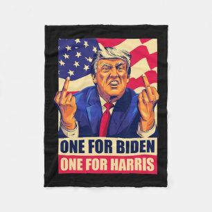 Trump Middle Finger Biden Harris America Republica Fleece Blanket