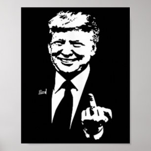 Trump Middle Finger Funny Trump 2025 Pocket Poster