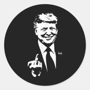 Trump Middle Finger, Trump Fu 2024, Trump For Pres Classic Round Sticker