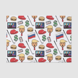 Trump, Money, Burgers, Golf, Russia and Fake News Tissue Paper