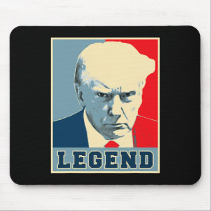 Trump Mug Shot 2024 President Legend Never Surrend Mouse Pad