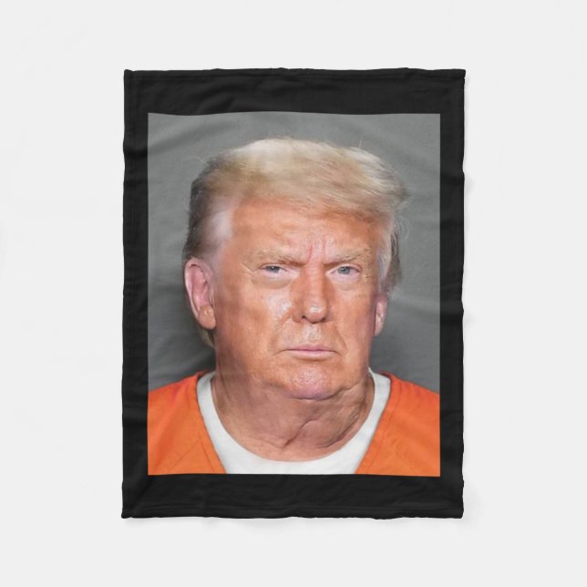 Trump Mugshot  Fleece Blanket (Front)
