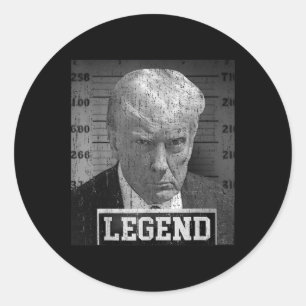 Trump Mugshot Funny Donald Trump Legend  Classic Round Sticker