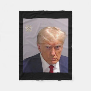 Trump Mugshot Tee - Iconic And Funny  Fleece Blanket