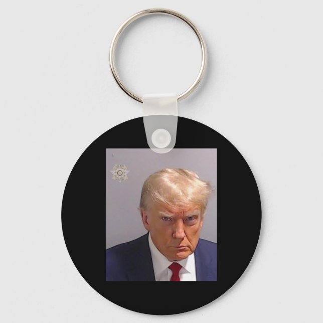 Trump Mugshot Tee - Iconic And Funny  Key Ring (Front)