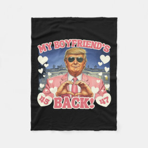 Trump My Boyfriend's Ck Valentines Day Pink 45 47  Fleece Blanket