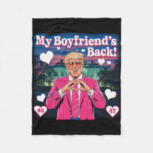 Trump My Boyfriend's Ck Valentine's Day Pink 45 47 Fleece Blanket
