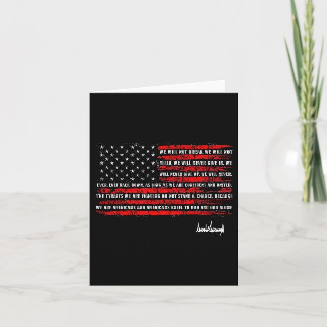 Trump Nation Proclamation Flag  Card (Front)