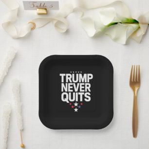 Trump Never Quits Patriotic Vote Trump 2024 Paper Plate
