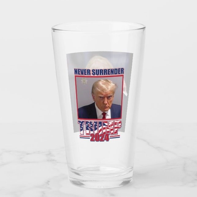 Trump Never Surrender Glass (Front)