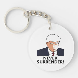 Trump Never Surrender Mug Shot Key Ring