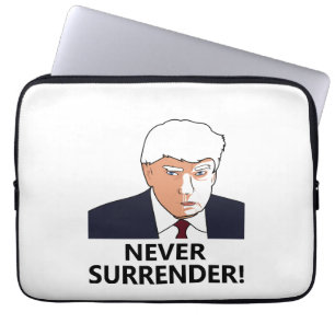 Trump Never Surrender Mug Shot Laptop Sleeve