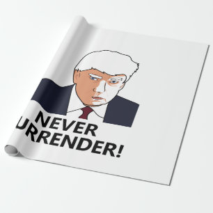 Trump Never Surrender Mug Shot Wrapping Paper