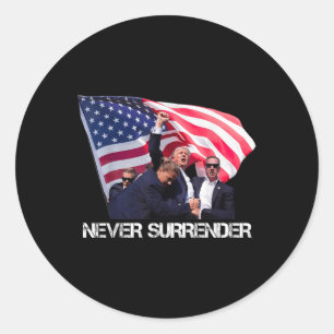 Trump Never Surrender Tee  Classic Round Sticker