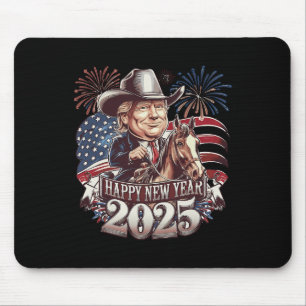 Trump New Year 2025 Patriotic Horse Trump American Mouse Pad