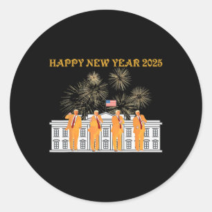 Trump New Year 2025 White House Fireworks Celebrat Classic Round Sticker