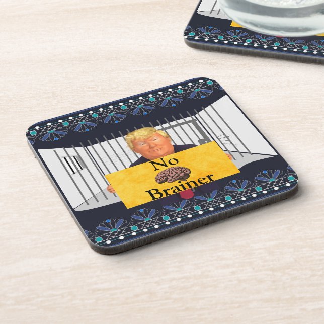 Trump No Brainer Beverage Coaster (Left Side)