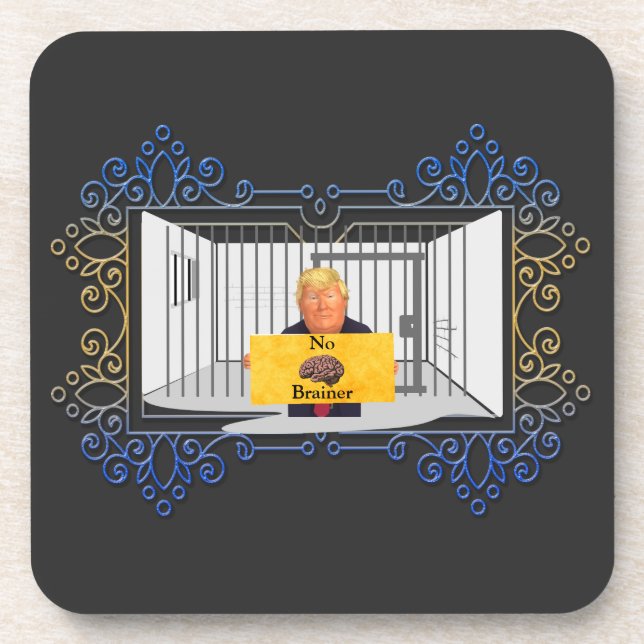 Trump No Brainer Beverage Coaster (Front)