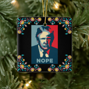 Trump Nope Ceramic Ornament
