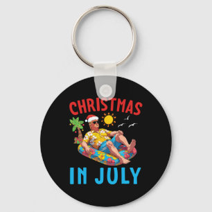 Trump On Inflatable Pool Float Happy Christmas In Key Ring