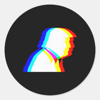Trump Optical Illusion Edm  Classic Round Sticker