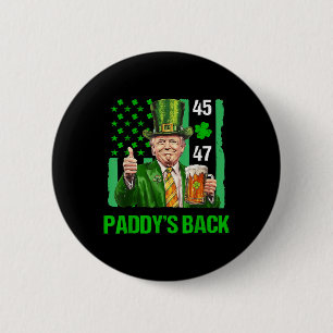 Trump Paddys Back 45 47 St Patricks Day Usa Flag 6 Cm Round Badge
