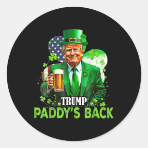 Trump Paddy's Ck St Patricks Day Flag Shamrock Iri Classic Round Sticker