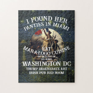 Trump Panties Miami Catholic Church White Jigsaw Puzzle
