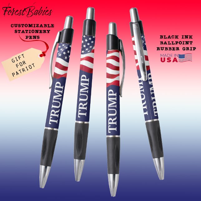 TRUMP Patriotic American Flag Red White & Blue🇺🇸 (Trump Patriotic USA red white & blue American Flag Stationery Pen 🇺🇸)