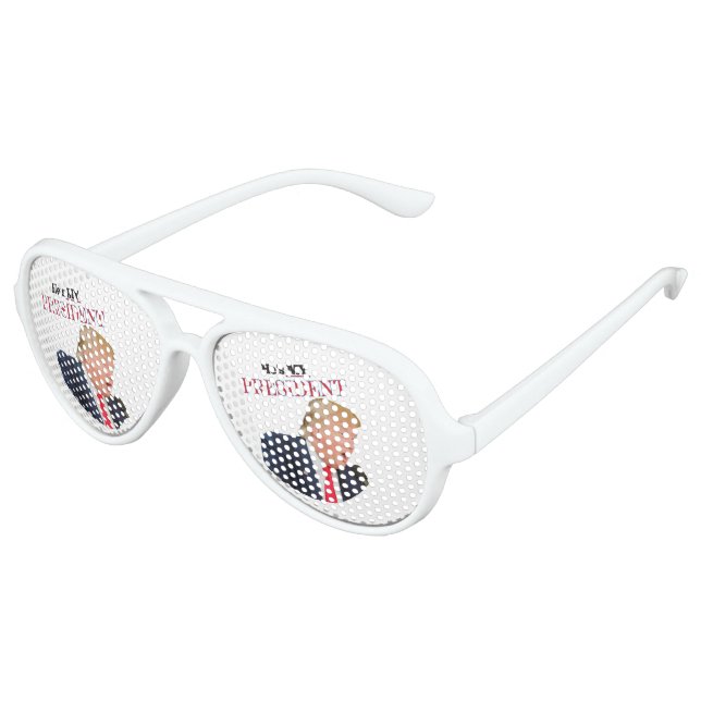 Trump Patriotic 🚗 USA He's My President Aviator Sunglasses (Angled)