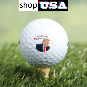 Trump Patriotic 🚗 USA He's My President Golf Balls