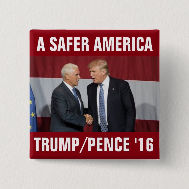 Trump Pence 2016 15 Cm Square Badge (Front)