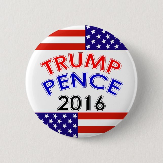 TRUMP PENCE 2016 6 CM ROUND BADGE (Front)