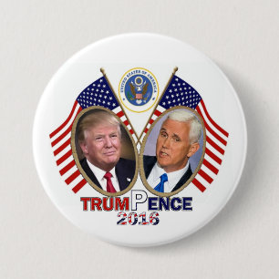 TRUMP PENCE 2016 7.5 CM ROUND BADGE