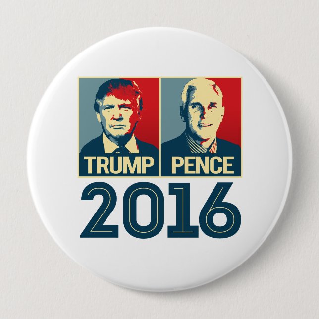 Trump Pence 2016 Poster - - 10 Cm Round Badge (Front)