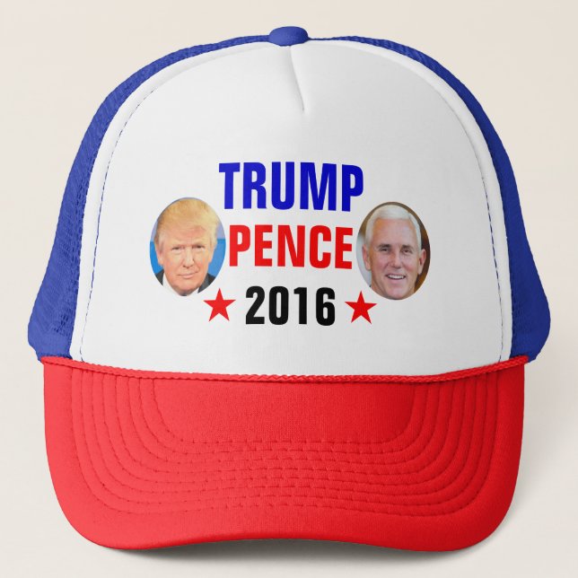 TRUMP PENCE 2016 TRUCKER HAT (Front)