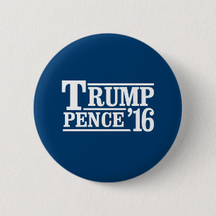 Trump Pence 2016 - white - - 6 Cm Round Badge